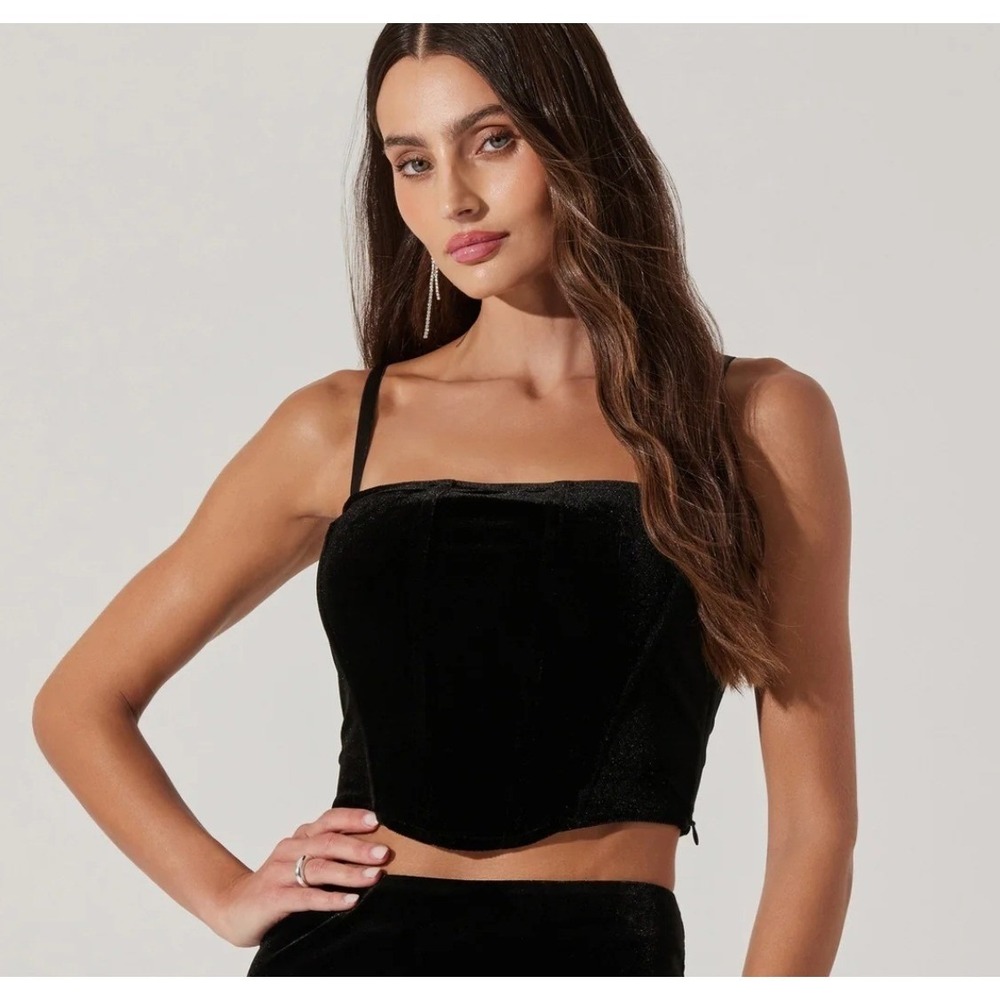 ASTR Black Velvet Bustier Corset Gothic Dark Romantic Wuthering Heights NWT